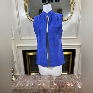 Vintage 70s Hackel’s of Texas‎ Da-Rue Ultrasuede Sleeveless Vest Cobalt Blue